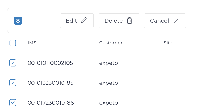 Multiple Mobile Assets Selected
